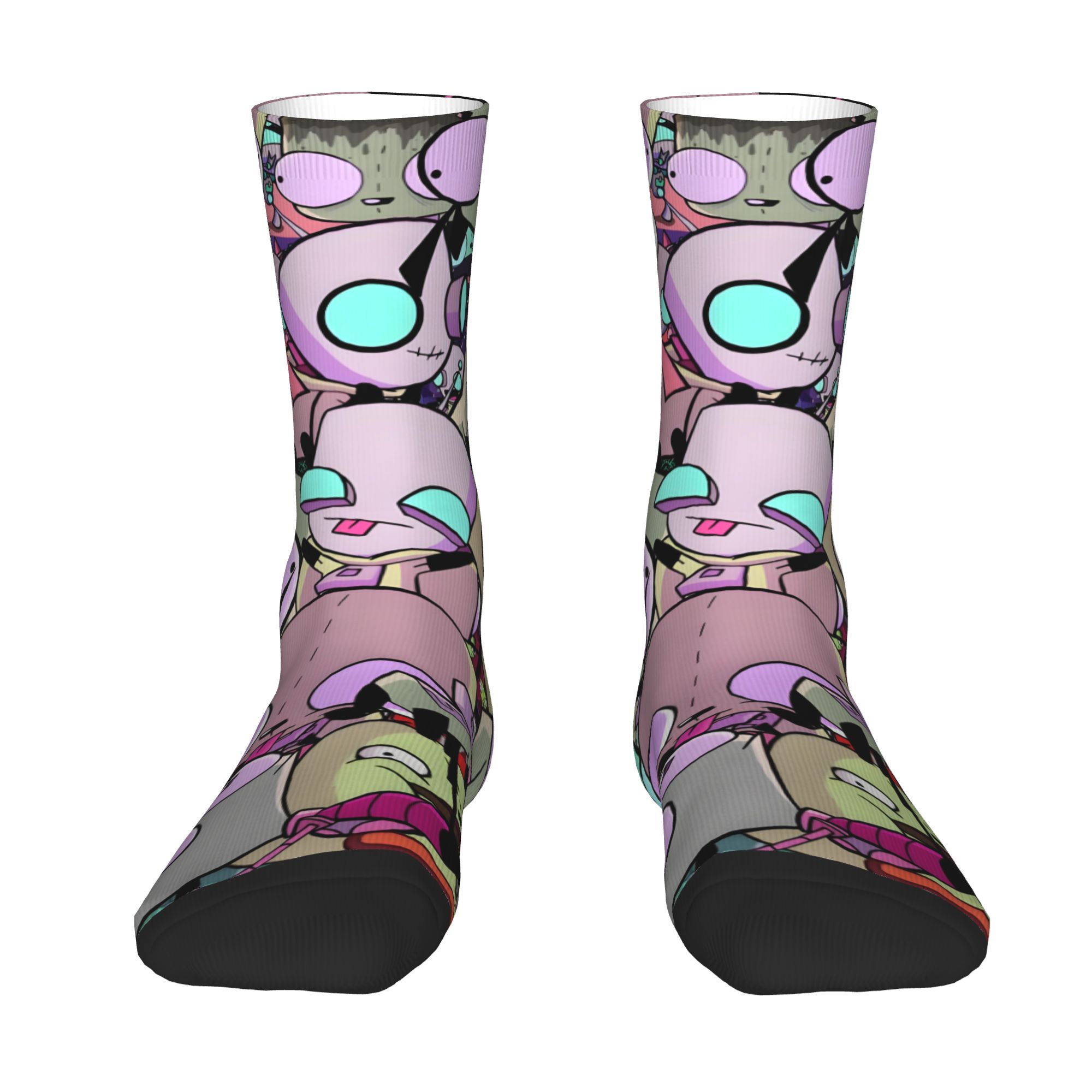 Dress Sock Men - Custom I-Invader Z-Zim Cartoon Men Women