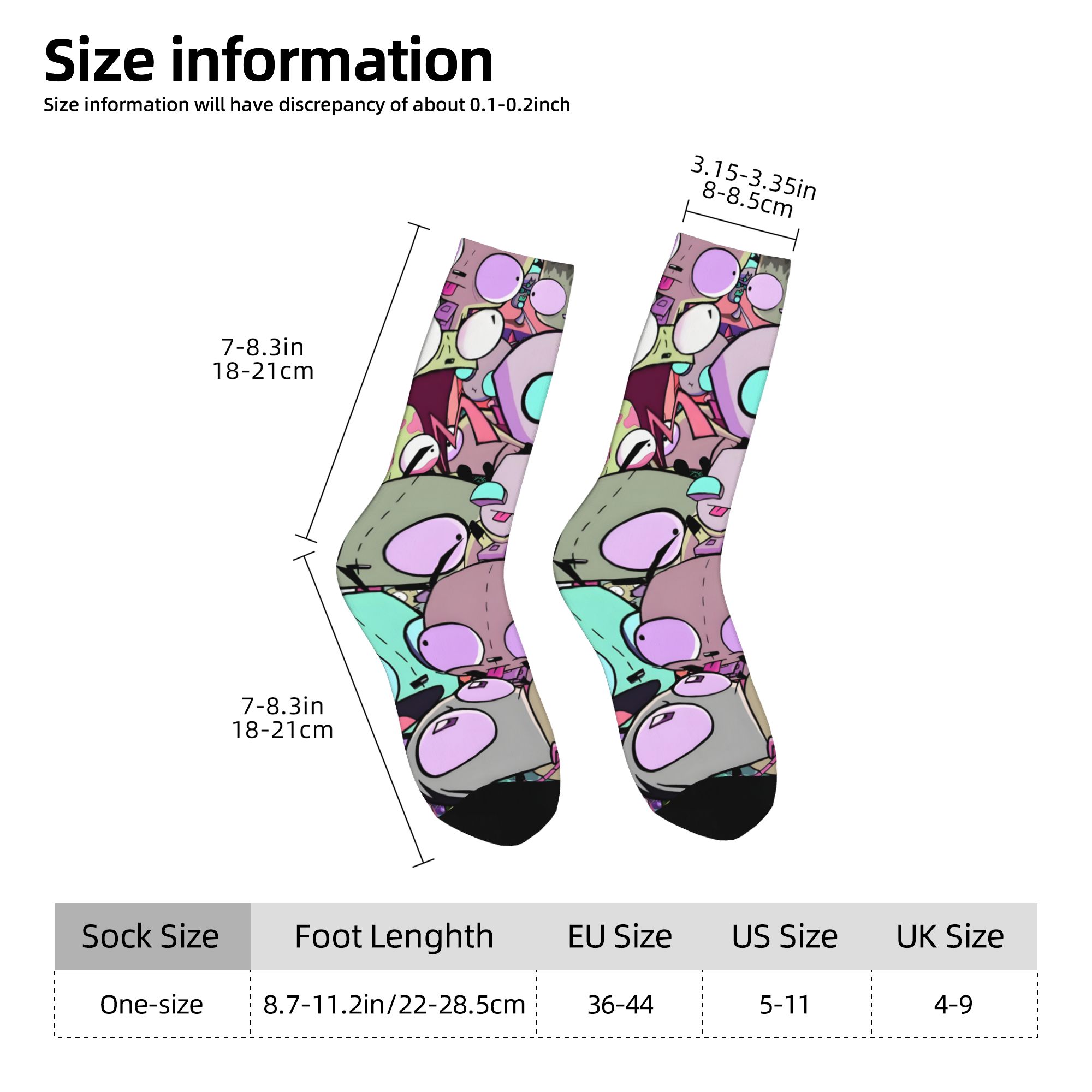 Custom I-Invader Z-Zim Cartoon - Dress Sock Men ulasan dan harga